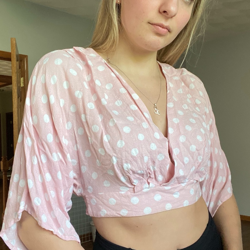 Pink Polka Dot Blouse